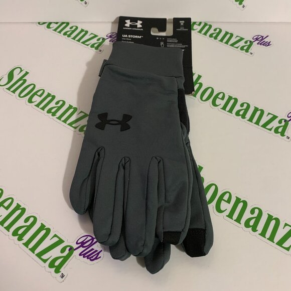 Under Armour Gloves UA Storm Liner Water-Resistant Tech Touch Gray Mens Medium - Picture 1 of 5